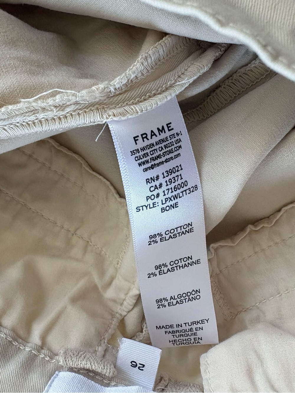 Frame Cream Khakis Wide Leg 26 - Picture 9 of 12